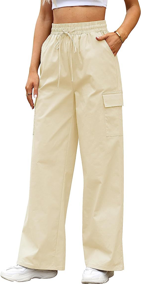 Workwear Casual Pants for Women with Cotton Fabric and Pocket Smocking