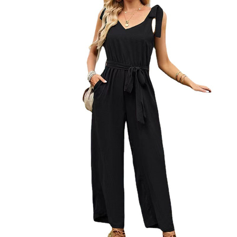 Ladies' Elegant Solid Color Jumpsuit – Sleek and Stylish