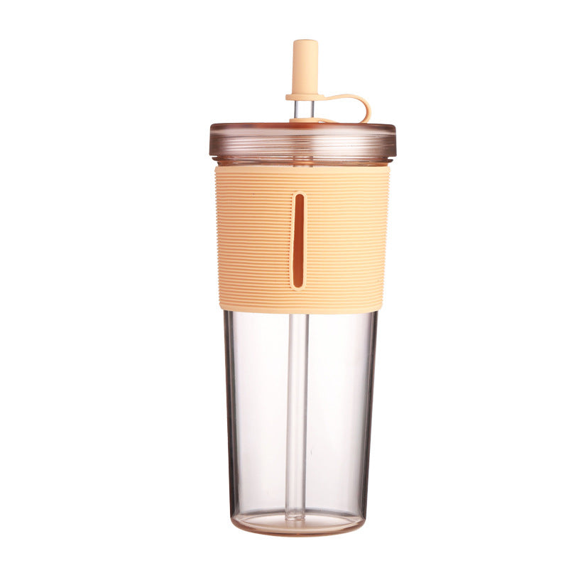 700ml Ins-Style Water Cup with Straw - Trendy and Portable for Cola, Milk Tea, and Advertising