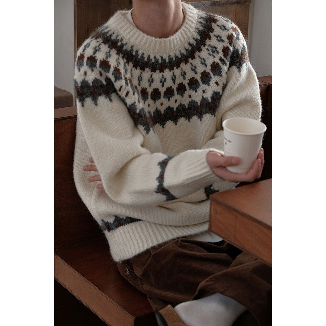 Retro Contrast Color Knitwear Sweater