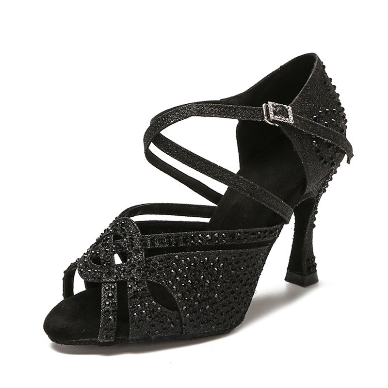 Elegant Diamond High Heel Sandals with Soft Soles for Women