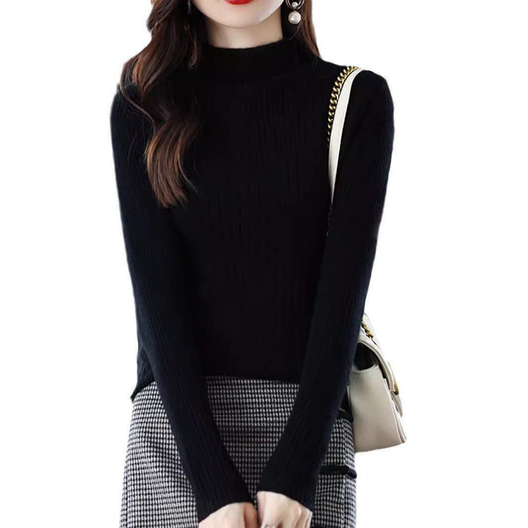 Women's Fashion Slimming Knitted Long Sleeve Bottoming Shirt