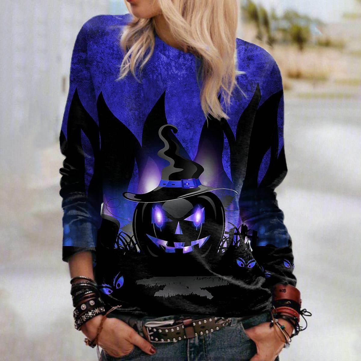 Stylish Printed Crew Neck Sweatshirt for Women