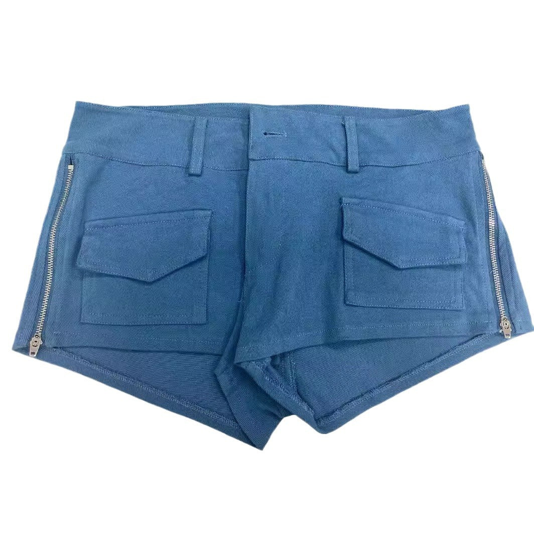 Slim Fit Denim Shorts: European and American Ins Style