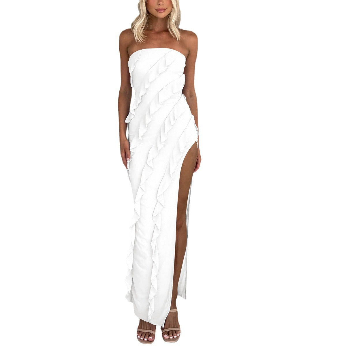 Summer Side Slit Irregular Hem Bodycon Dress