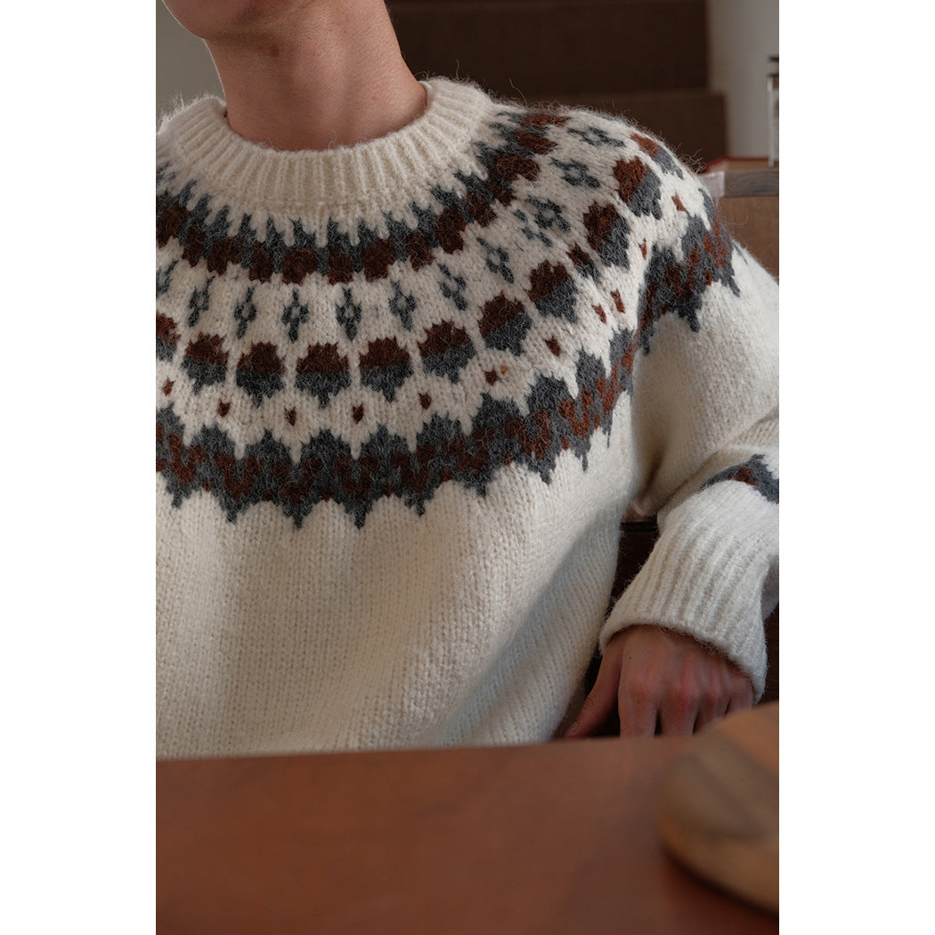 Retro Contrast Color Knitwear Sweater