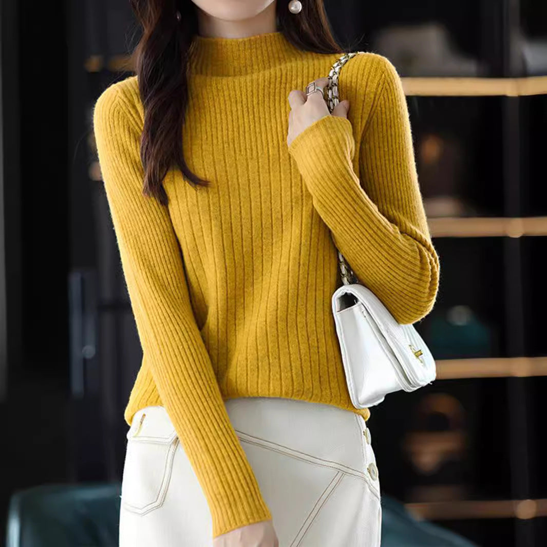 Women's Fashion Slimming Knitted Long Sleeve Bottoming Shirt