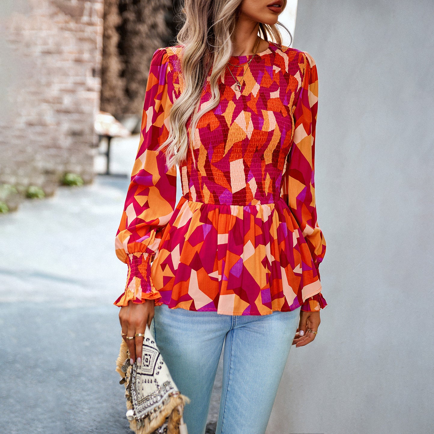 Trendy Women's Casual Long Sleeve Printed Shirt – Stylish Fashion Choice