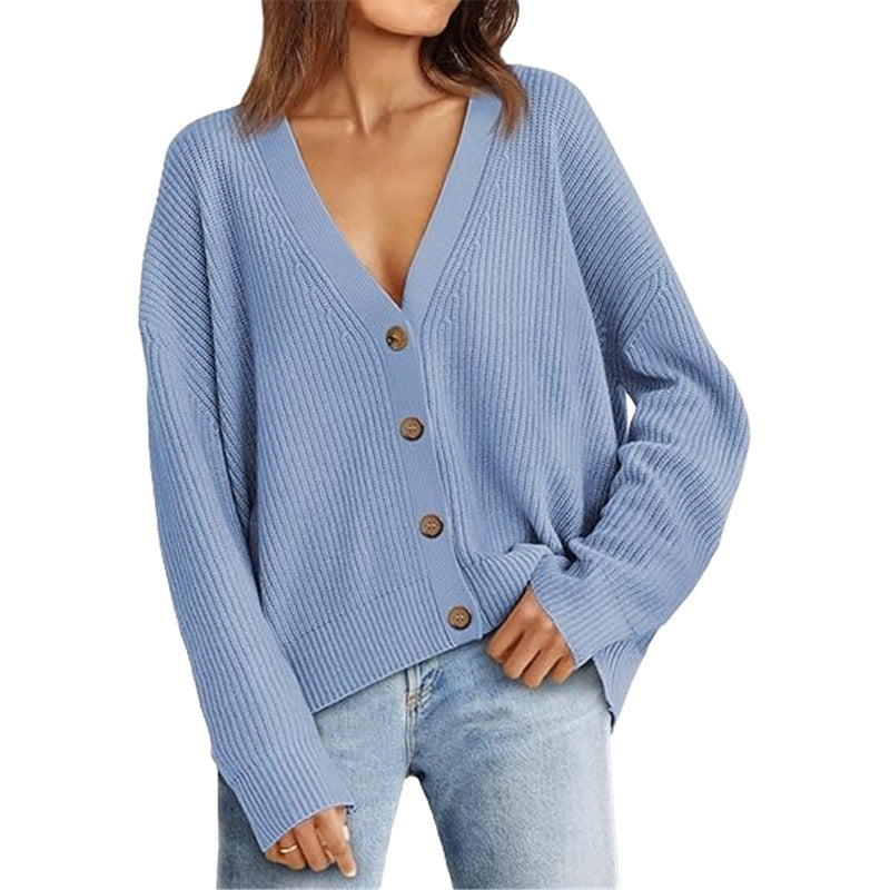 Women's Lightweight Sweater Cardigan – No Pilling, No Fading, with Buttons