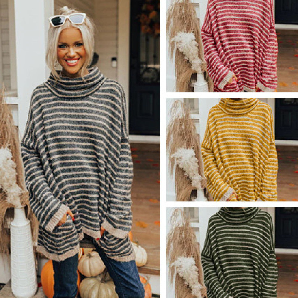 Striped Long Sleeve Bottoming Sweater