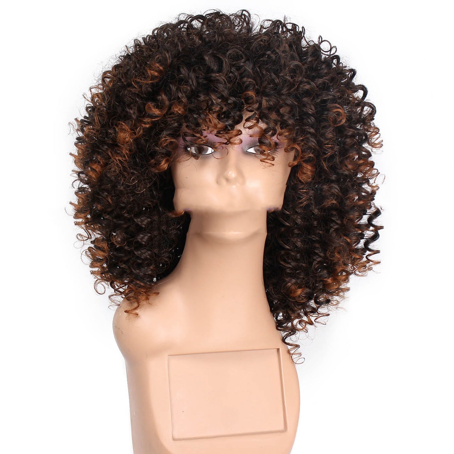 European And American Women's African Small Curly Synthetic Fiber Wig Headsets