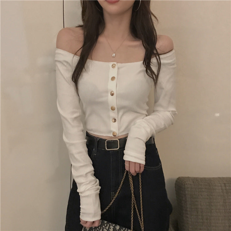 Small Slim High Waist Short Long Sleeve T-shirt