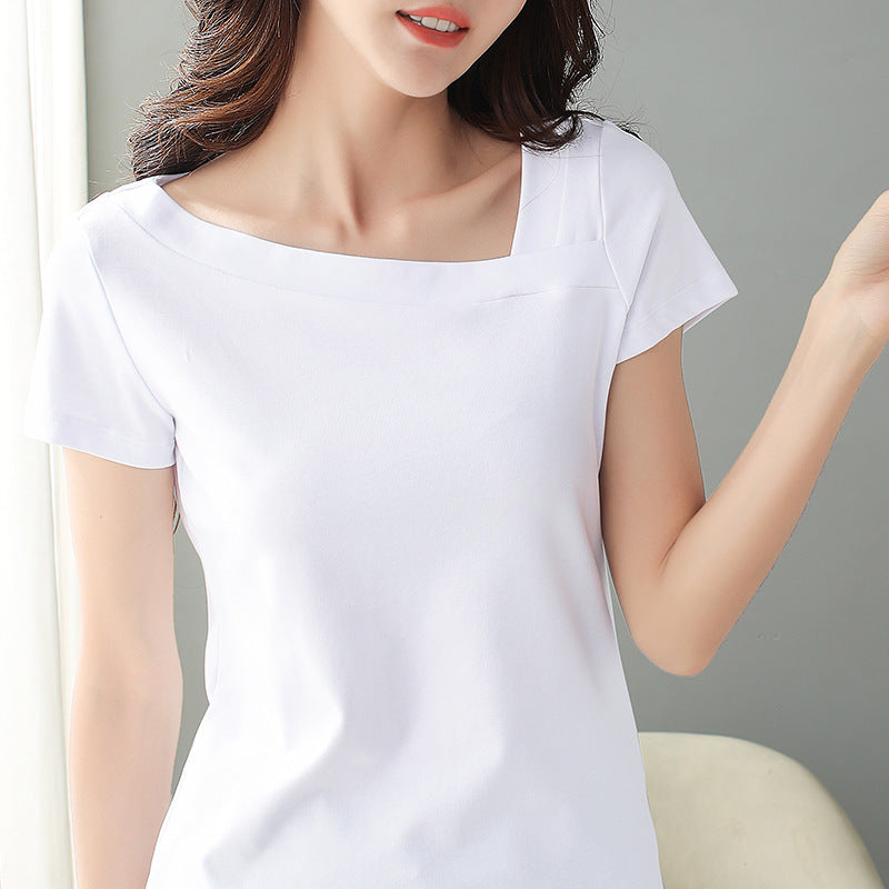 One-shoulder Cold-shoulder Top Half Sleeve Women