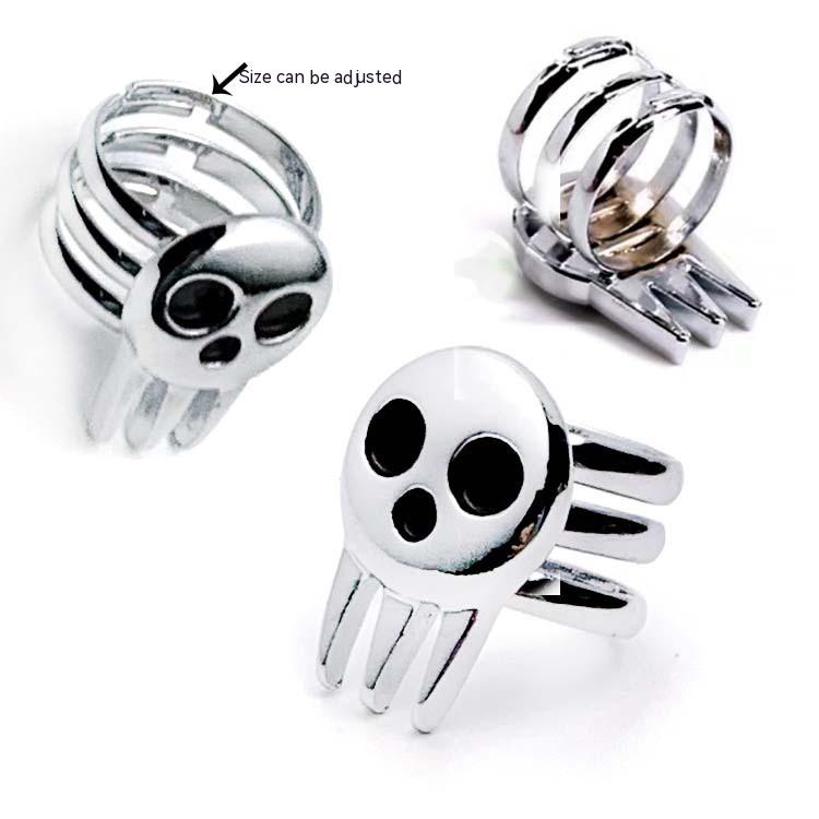 Skull Dark Adjustable Ring Necklace