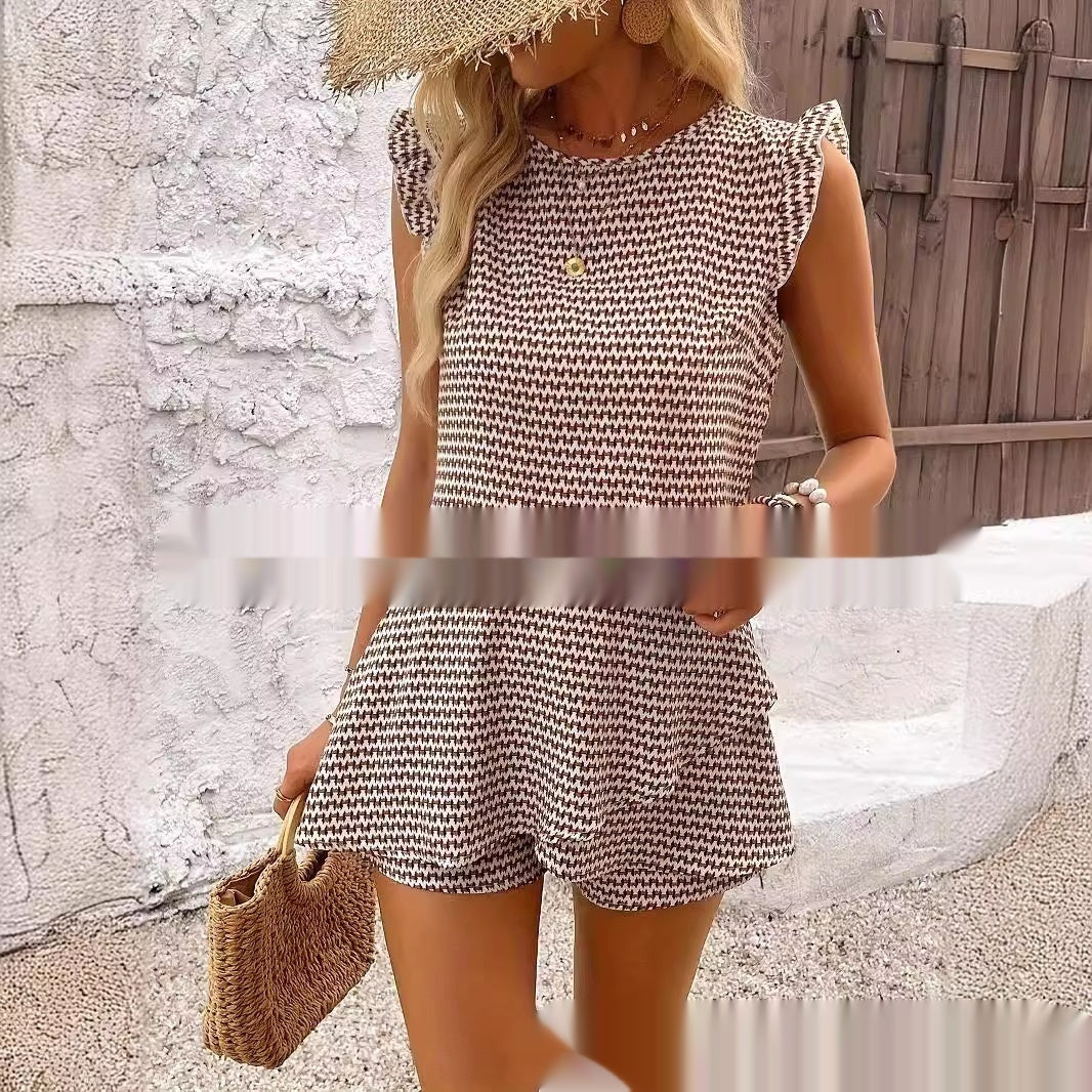 Women's A Swing Shorts Elegant Vacation Suit