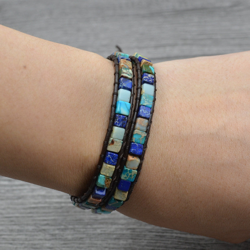 Multi Layer Handwoven Imperial Stone Bracelet