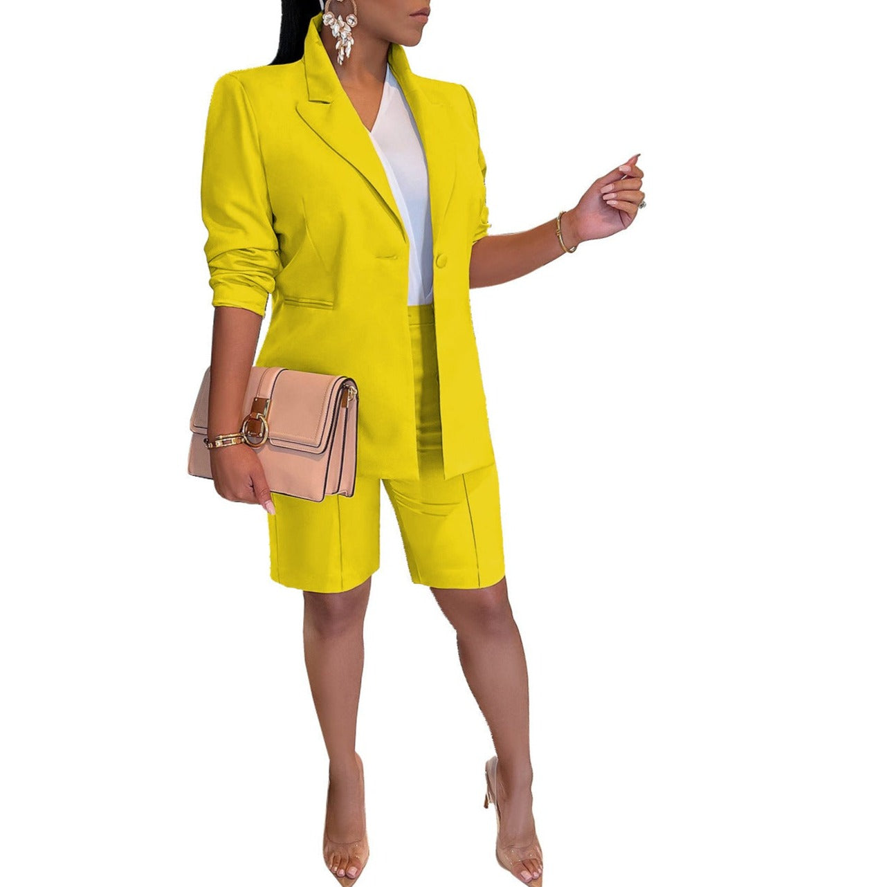 Spring and Summer Leisure Suit with Business Coat and Shorts