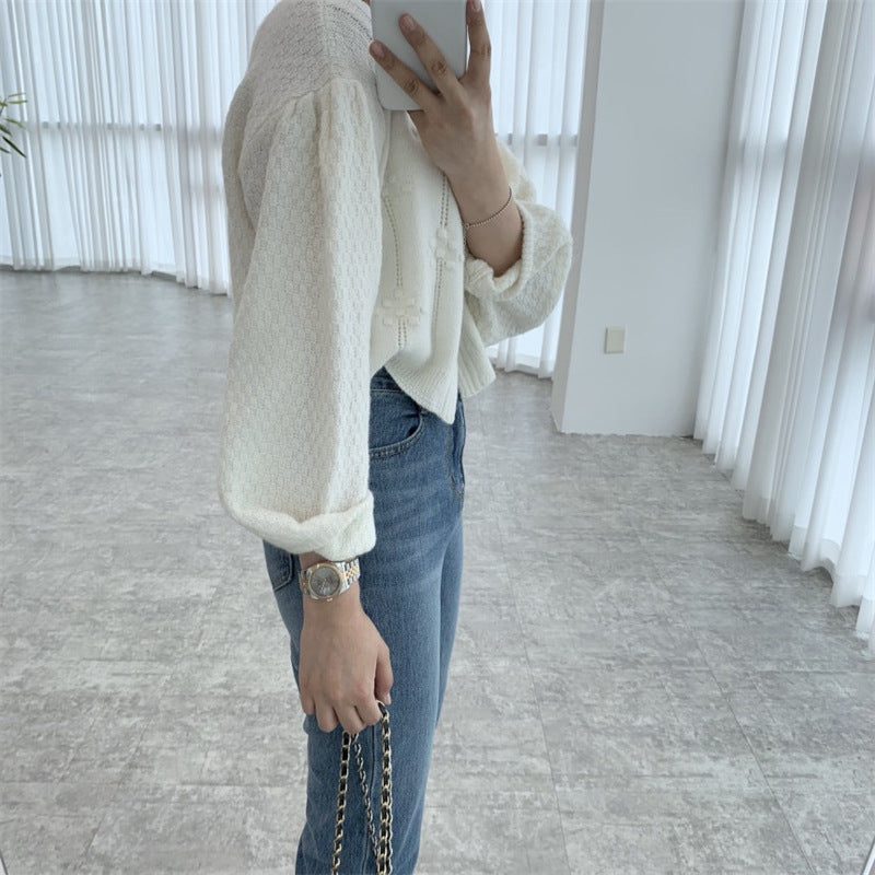 Youthful-looking Loose Outer Wear Idle Style Knitted Cardigan