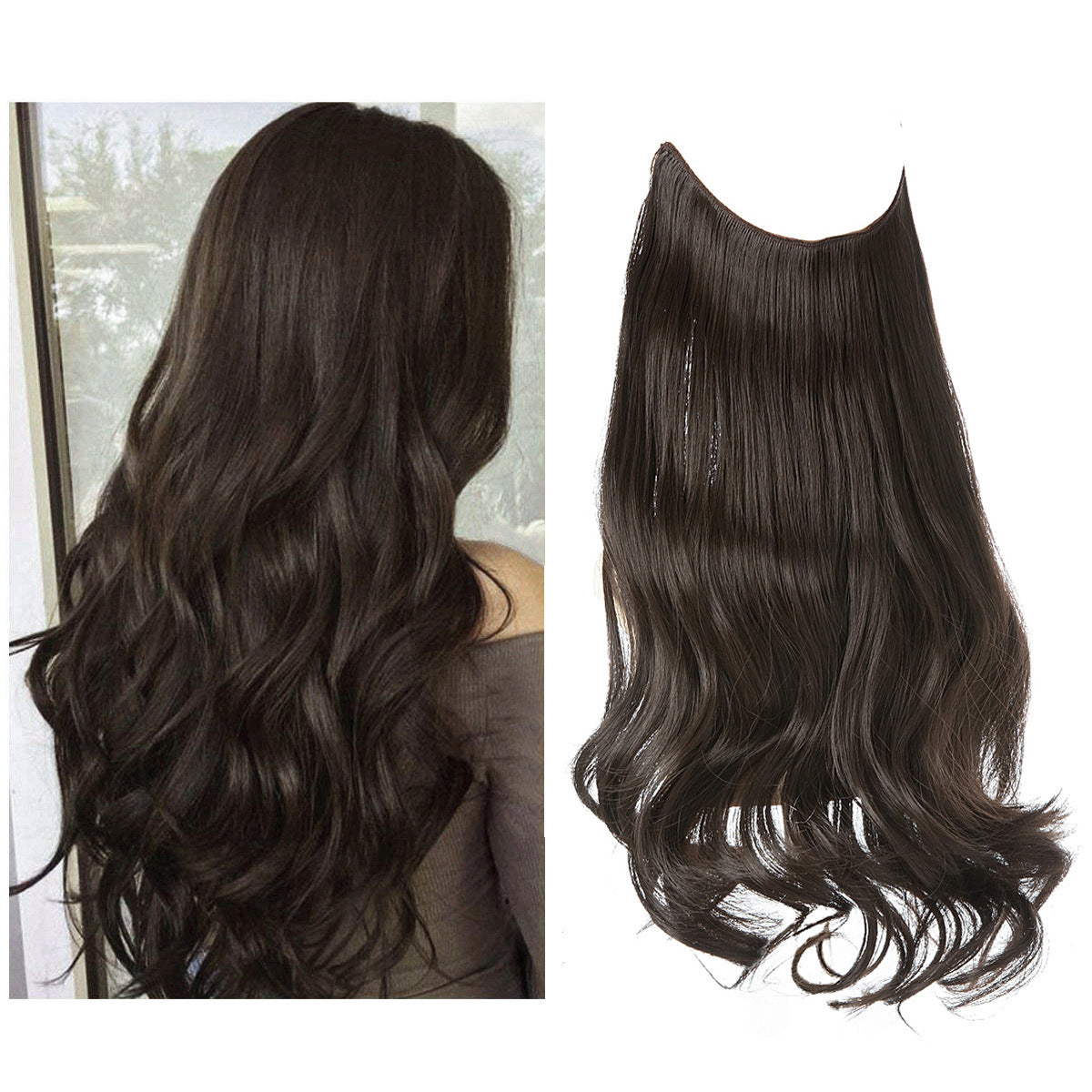 Wig Female Extension Chemical Fiber Long Curly Hair Thread Wig Set