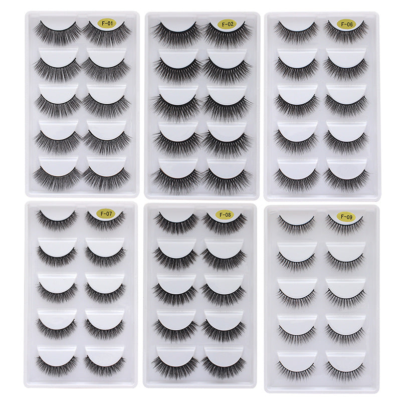 3D Multi-Layer Thick Eyelashes: Set of 5 Pairs