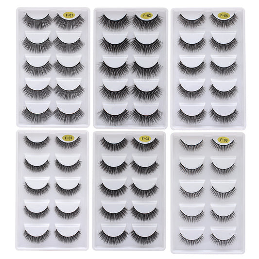 3D Multi-Layer Thick Eyelashes: Set of 5 Pairs