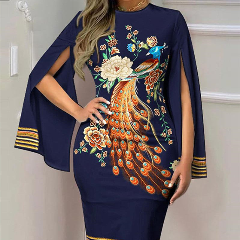 Chic Women's Printed Dress with a Touch of Fashionable Elegance