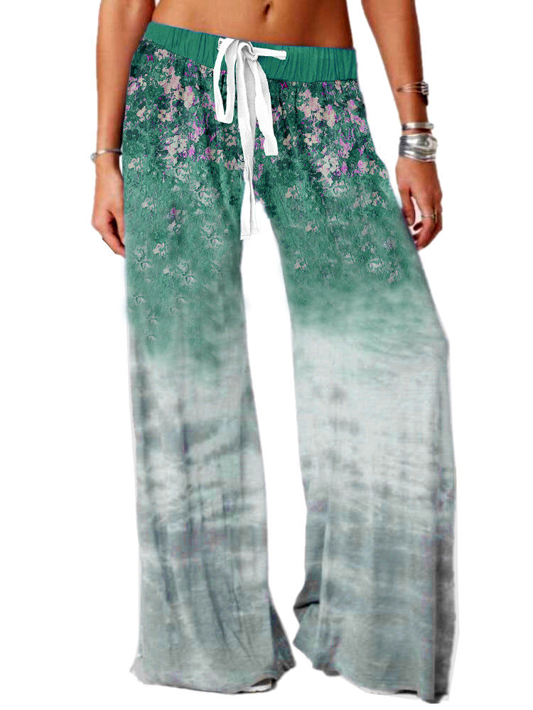 Yoga Trousers Outdoor Leisure Printed Wide-leg Pants