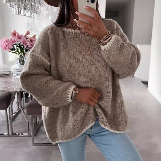 Women's Casual Pullover Sweater with Long Sleeves