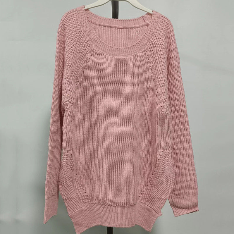 New European and American Hollowed-Out Knitted Sweater for Women