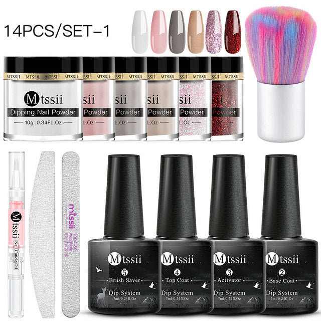 Mtssii 10g Dipping Nail Powder Set Matte Nail Glitter Dippin