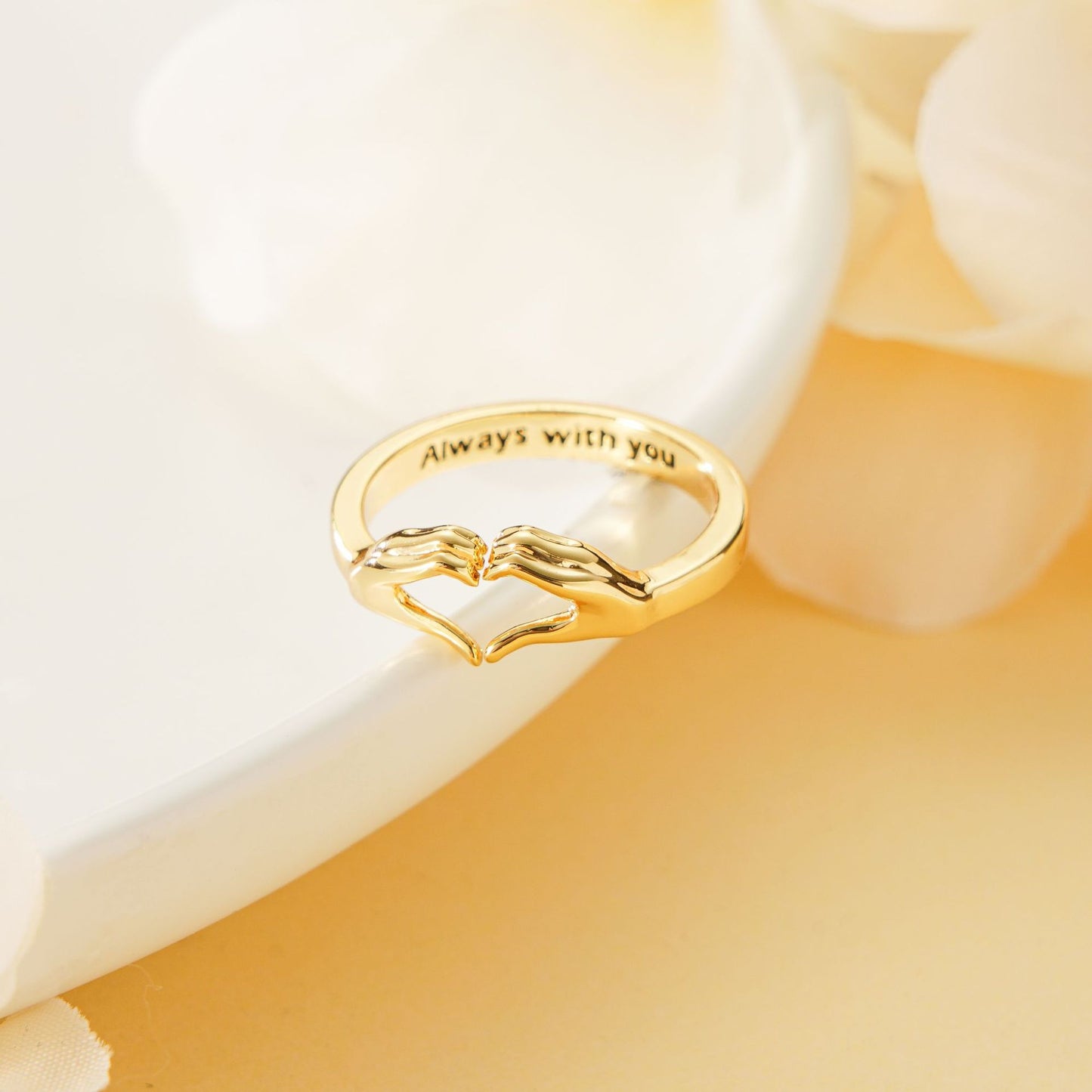 Romantic Hands Than Heart Ring Couple Couple Rings