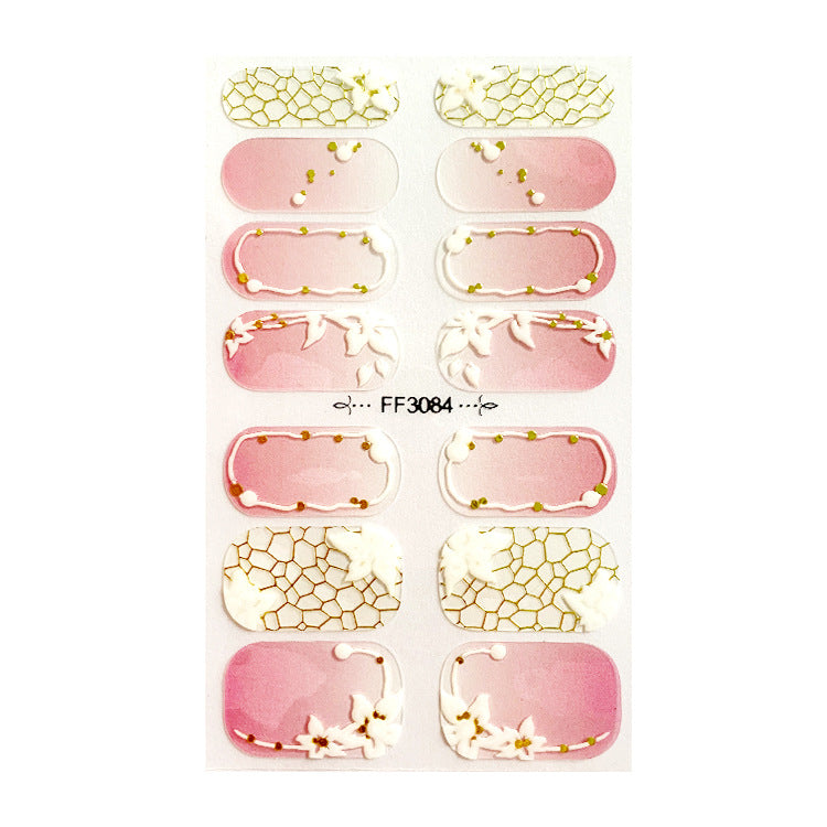 Fashion Nail Stickers with 3D Embossed Designs