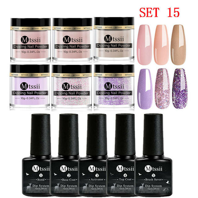 Mtssii 10g Dipping Nail Powder Set Matte Nail Glitter Dippin