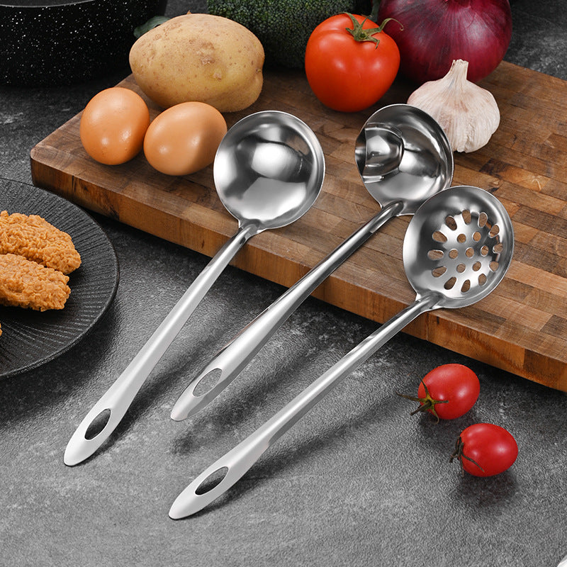 Non-magnetic Stainless Steel Kitchen Cooking Handle Hot Pot Soup Ladle Colander