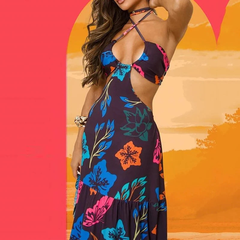 Women's Fashion Printed Leisure Vacation Long Dress