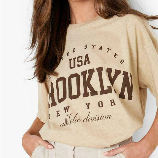 Casual Round Neck Short Sleeve Printed T-Shirt for Women