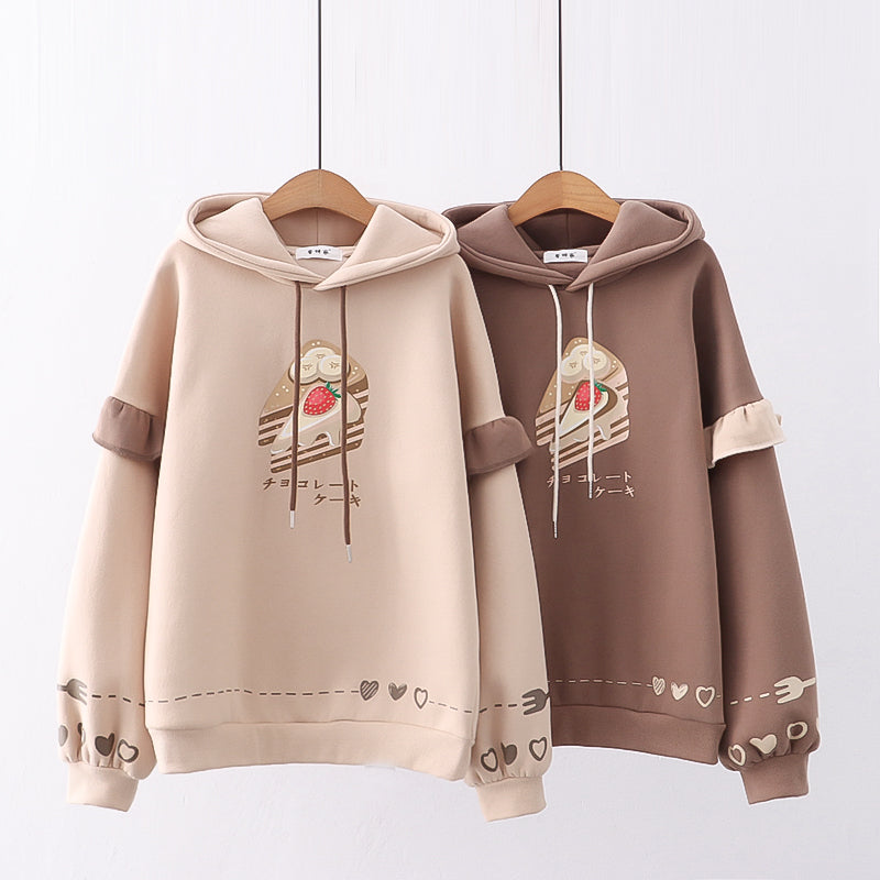 Women's Loose Casual Plush Hooded Sweater