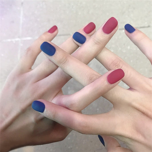 Blue and Red Jump Nail Art with Removable Nail Pieces