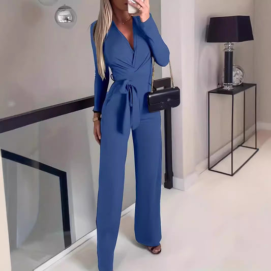 Woman's Solid Color Jumpsuit - Fashionable and Stylish