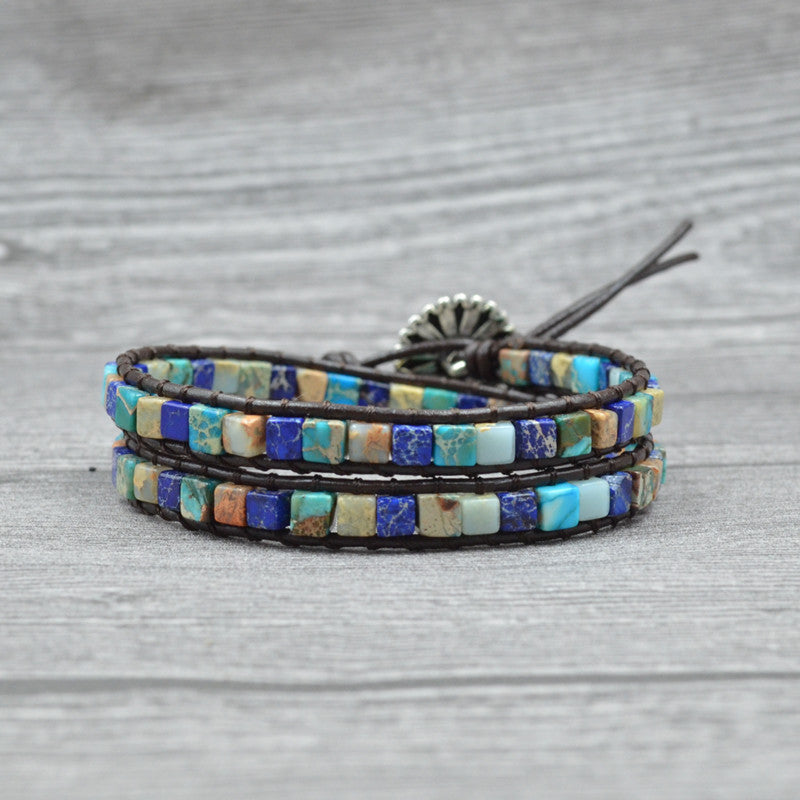 Multi Layer Handwoven Imperial Stone Bracelet