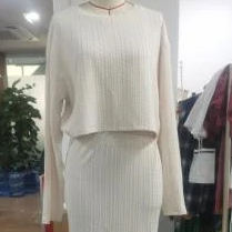 Knitted Top and Half Skirt Set for Women