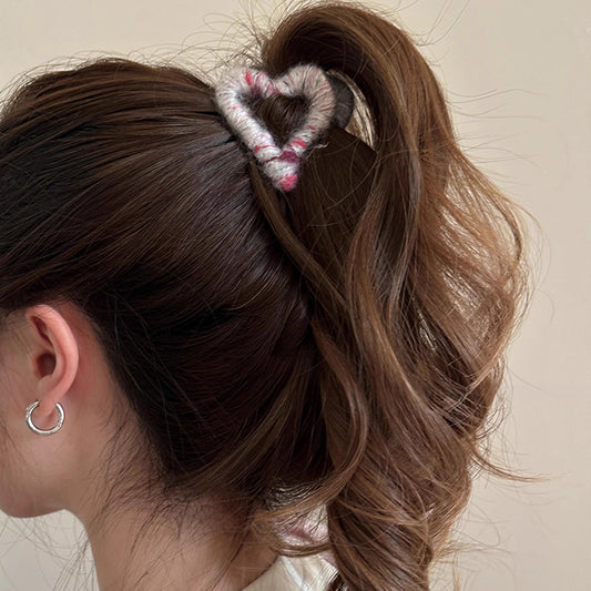 Autumn And Winter Plush Love Grip Women's Small Size High Ponytail Hair Clip Headdress