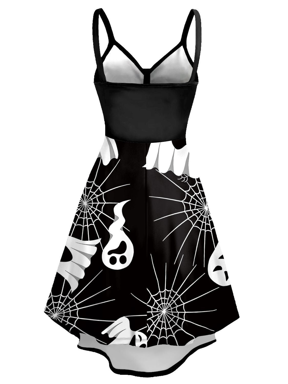 Celebrate Halloween in Style with a Skull Head Printed Slip Dress for Women