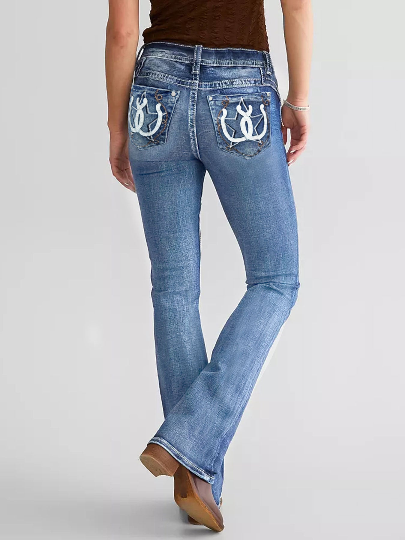 Women's Slim Fit Embroidered Jeans - Fashionable and Chic