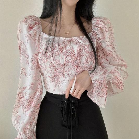 Fashionable Floral Chiffon Shirt for Women