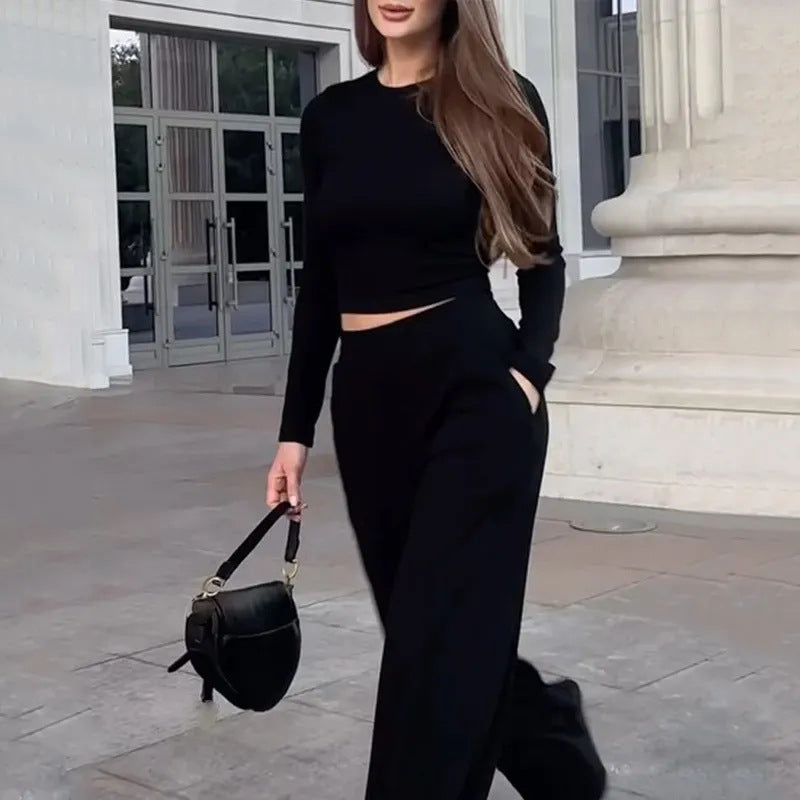 Casual Wide-Leg Pants Suit for Fashion