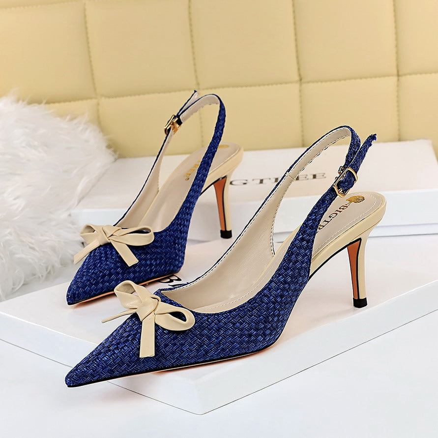 Pointed Toe Hollow Single Shoes Women High Heels