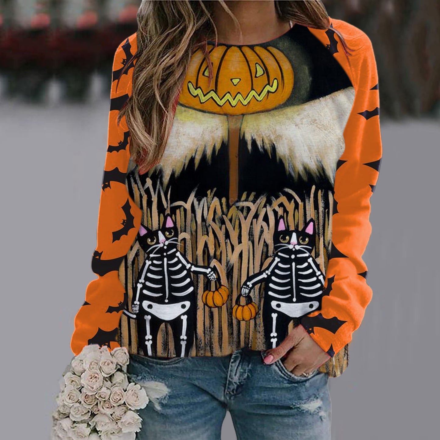 Women's Printed Long Sleeve T-shirt