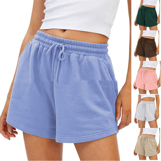 Women's Fashion Casual Exercise Elastic Running High Waist Shorts