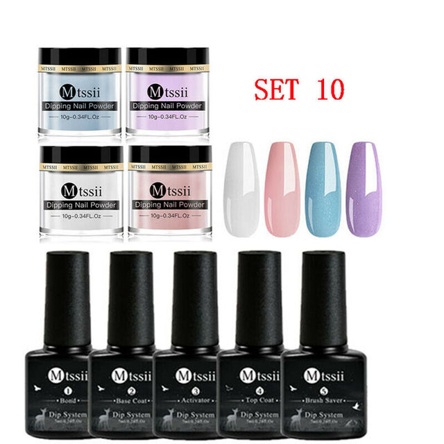 Mtssii 10g Dipping Nail Powder Set Matte Nail Glitter Dippin